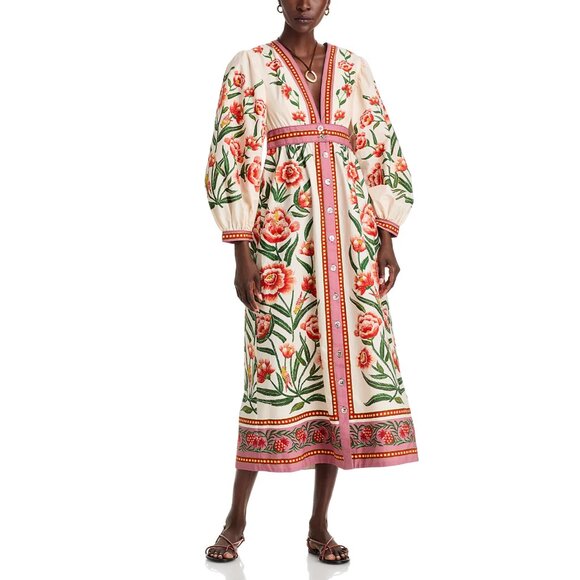 FARM Rio Dresses & Skirts - FARM Rio Ainika Floral Print Maxi Dress, Cream/Red, NWT 🇧🇷